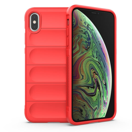 For iPhone X / XS Magic Shield TPU + Flannel Phone Case(Red) by buy2fix