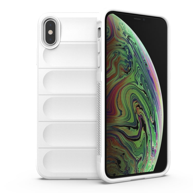 For iPhone X / XS Magic Shield TPU + Flannel Phone Case(White) by buy2fix