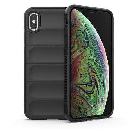 For iPhone XS Max Magic Shield TPU + Flannel Phone Case(Black) by buy2fix