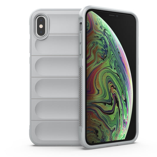 For iPhone XS Max Magic Shield TPU + Flannel Phone Case(Grey) by buy2fix