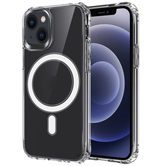 For iPhone 14 Four Corners Shockproof Magsafe Magnetic Phone Case (Transparent) by buy2fix