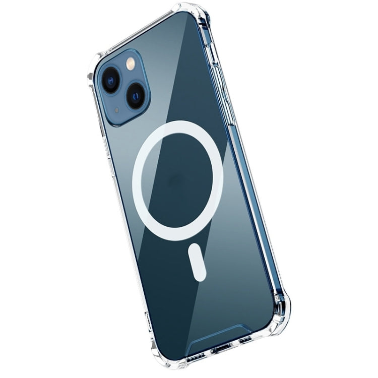 For iPhone 14 Magsafe Case Clear Four-corner Airbag Shockproof Phone Case with Magnetic (Transparent) by buy2fix