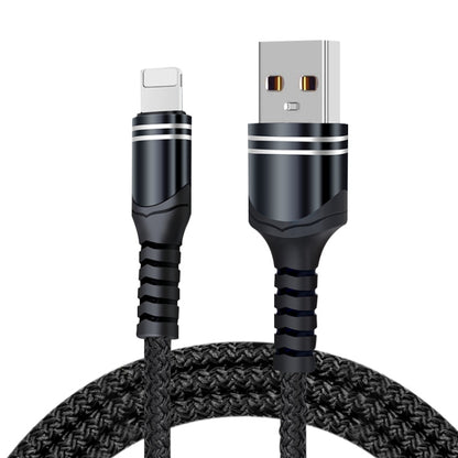 8 Pin 6A Woven Style USB Charging Cable, Cable Length: 1m(Black) by buy2fix