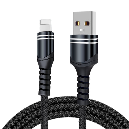 8 Pin 6A Woven Style USB Charging Cable, Cable Length: 1m(Black) by buy2fix