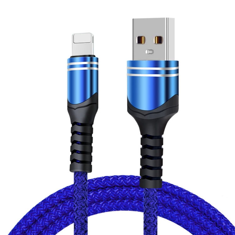 8 Pin 6A Woven Style USB Charging Cable, Cable Length: 1m(Blue) by buy2fix