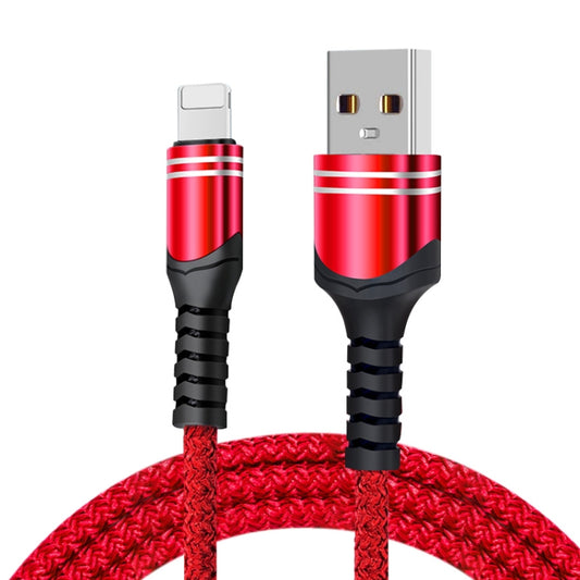 8 Pin 6A Woven Style USB Charging Cable, Cable Length: 1m(Red) by buy2fix
