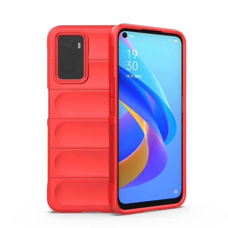 For OPPO A36 4G/A76 4G/Realme 9i Magic Shield TPU + Flannel Phone Case(Red) by buy2fix