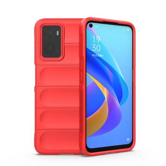 For OPPO A36 4G/A76 4G/Realme 9i Magic Shield TPU + Flannel Phone Case(Red) by buy2fix