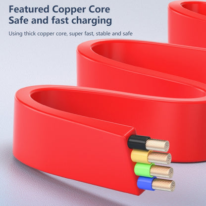 3 in 1 USB To 8 Pin + Micro USB + USB-C / Type-C Telescopic Charging Cable with Mobile Phone Holder(Red) by buy2fix