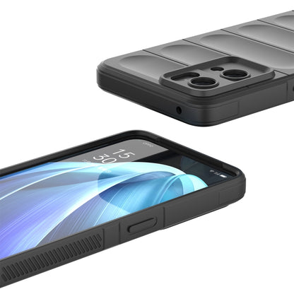 For OPPO Reno7 Pro 5G Magic Shield TPU + Flannel Phone Case(Black) by buy2fix