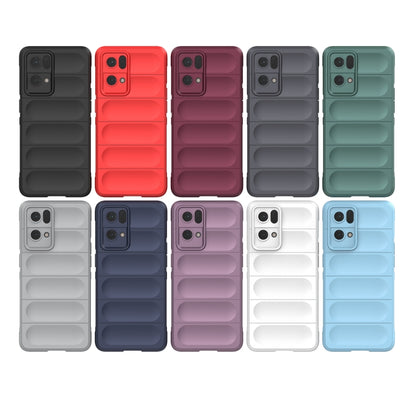 For OPPO Reno7 Pro 5G Magic Shield TPU + Flannel Phone Case(Dark Grey) by buy2fix