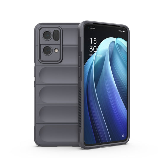 For OPPO Reno7 Pro 5G Magic Shield TPU + Flannel Phone Case(Dark Blue) by buy2fix