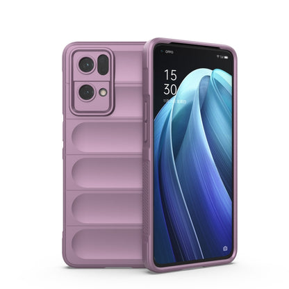 For OPPO Reno7 Pro 5G Magic Shield TPU + Flannel Phone Case(Purple) by buy2fix