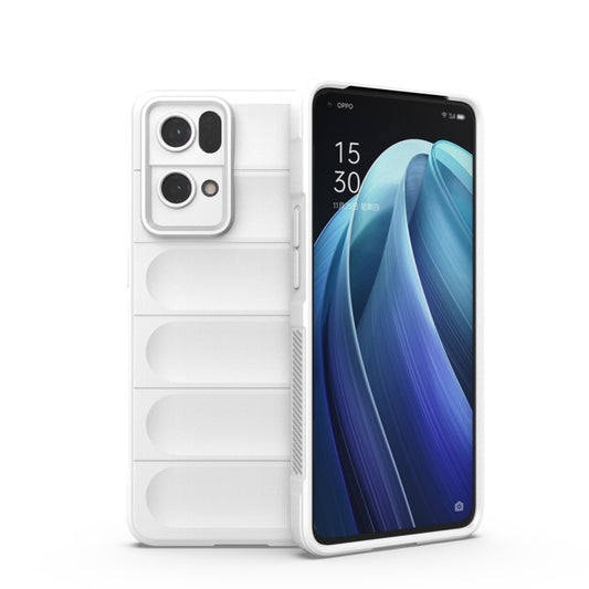 For OPPO Reno7 Pro 5G Magic Shield TPU + Flannel Phone Case(White) by buy2fix