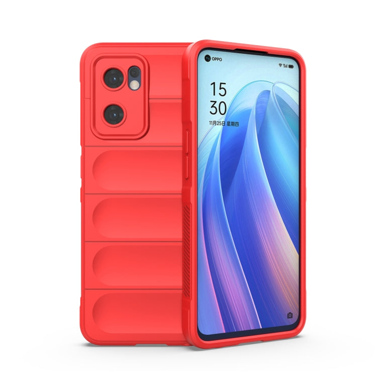 For OPPO Reno7 5G Global / Find X5 Lite Magic Shield TPU + Flannel Phone Case(Red) by buy2fix