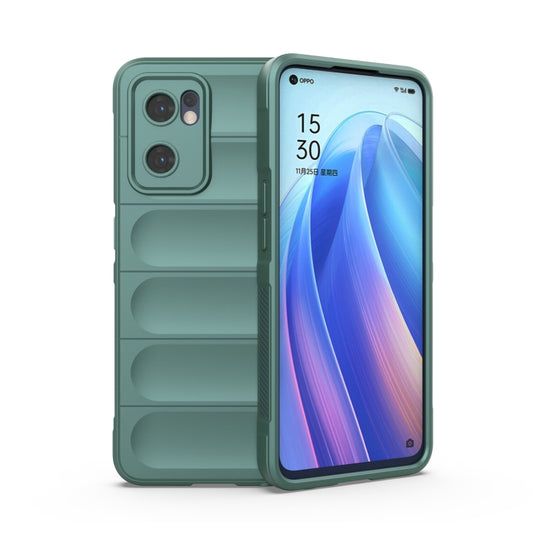 For OPPO Reno7 5G Global / Find X5 Lite Magic Shield TPU + Flannel Phone Case(Dark Green) by buy2fix
