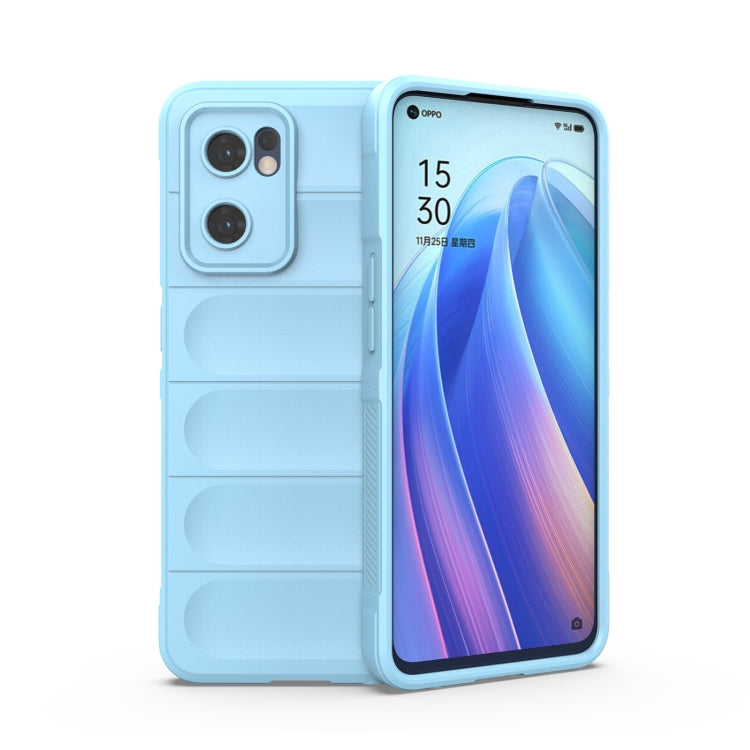 For OPPO Reno7 5G Global / Find X5 Lite Magic Shield TPU + Flannel Phone Case(Light Blue) by buy2fix