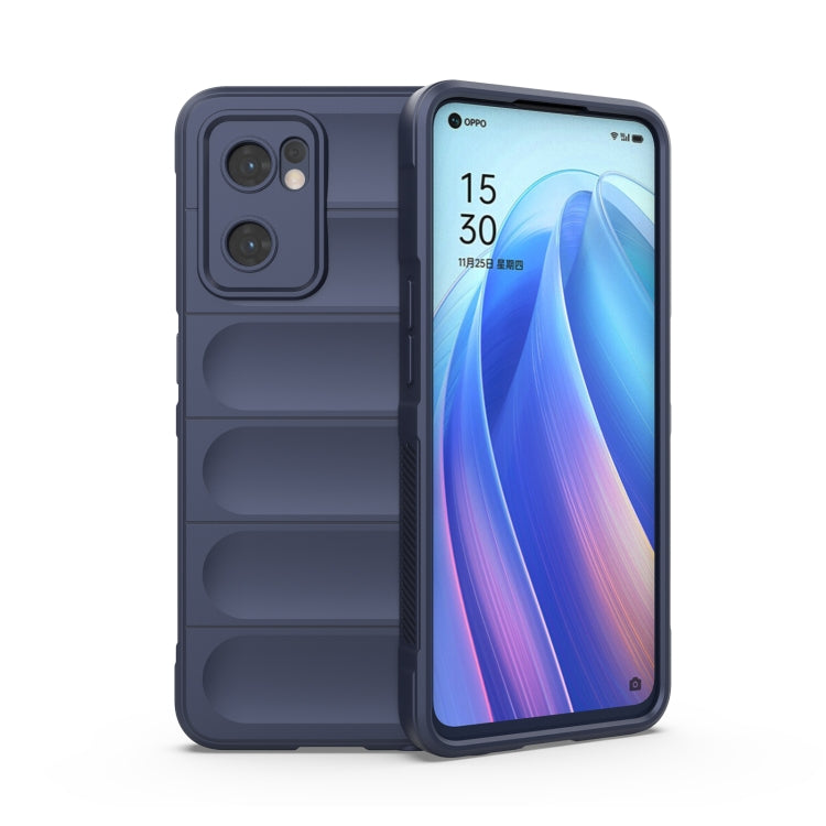For OPPO Reno7 5G Global / Find X5 Lite Magic Shield TPU + Flannel Phone Case(Dark Blue) by buy2fix