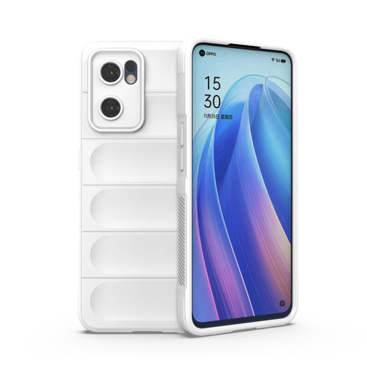 For OPPO Reno7 5G Global / Find X5 Lite Magic Shield TPU + Flannel Phone Case(White) by buy2fix