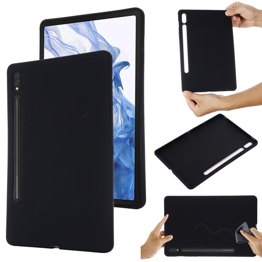 For Samsung Galaxy Tab S8 / S7 Pure Color Liquid Silicone Shockproof Tablet Case(Black) - Galaxy Tab S8 Cases by buy2fix | Online Shopping UK | buy2fix