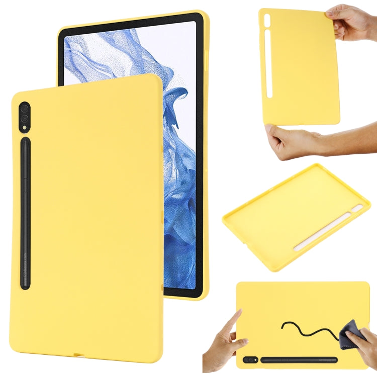 For Samsung Galaxy Tab S8 / S7 Pure Color Liquid Silicone Shockproof Tablet Case(Yellow) by buy2fix