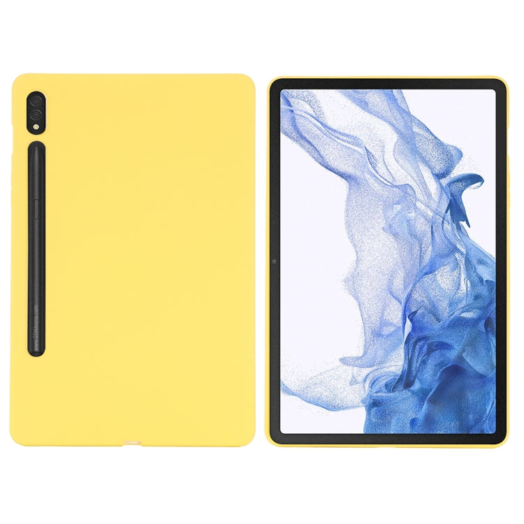 For Samsung Galaxy Tab S8 / S7 Pure Color Liquid Silicone Shockproof Tablet Case(Yellow) by buy2fix