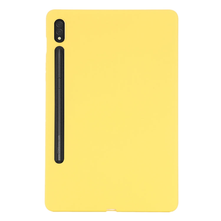 For Samsung Galaxy Tab S8 / S7 Pure Color Liquid Silicone Shockproof Tablet Case(Yellow) by buy2fix