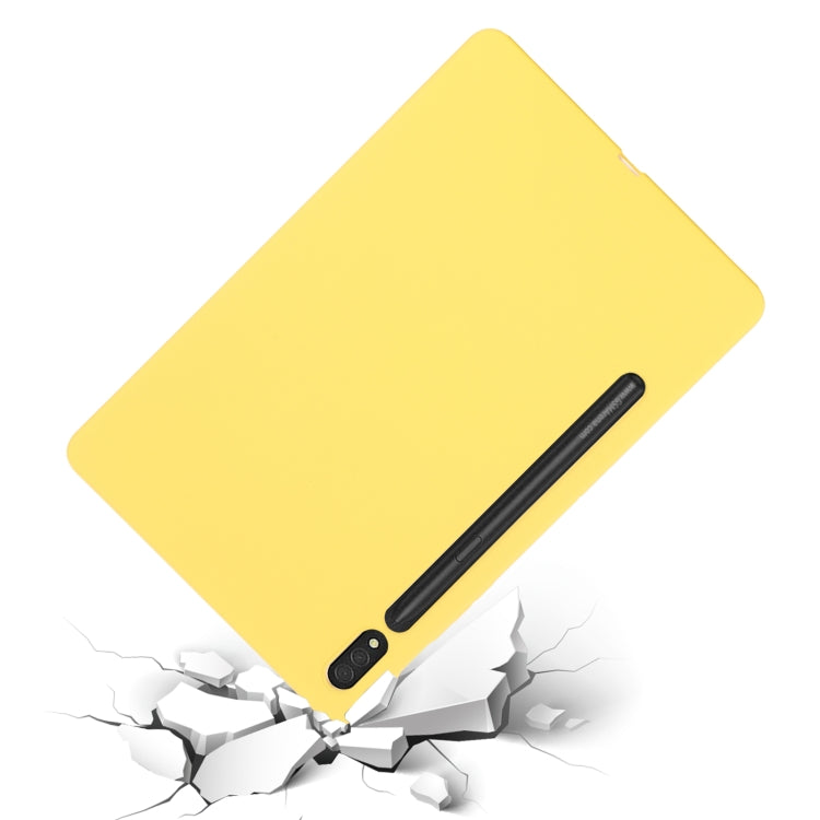 For Samsung Galaxy Tab S8 / S7 Pure Color Liquid Silicone Shockproof Tablet Case(Yellow) by buy2fix