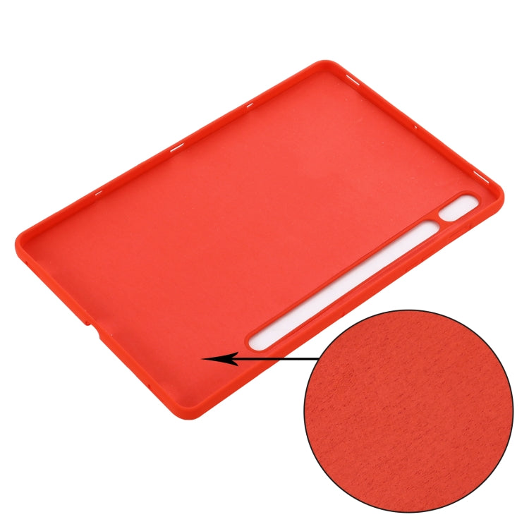For Samsung Galaxy Tab S8 / S7 Pure Color Liquid Silicone Shockproof Tablet Case(Red) by buy2fix