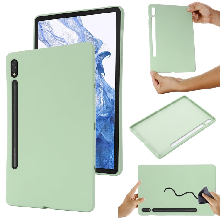 For Samsung Galaxy Tab S8 / S7 Pure Color Liquid Silicone Shockproof Tablet Case(Green) by buy2fix