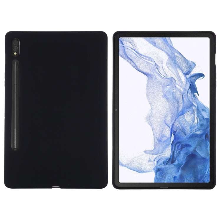 For Samsung Galaxy Tab S8 Ultra Pure Color Liquid Silicone Shockproof Tablet Case(Black) - Galaxy Tab S8 Ultra Cases by buy2fix | Online Shopping UK | buy2fix