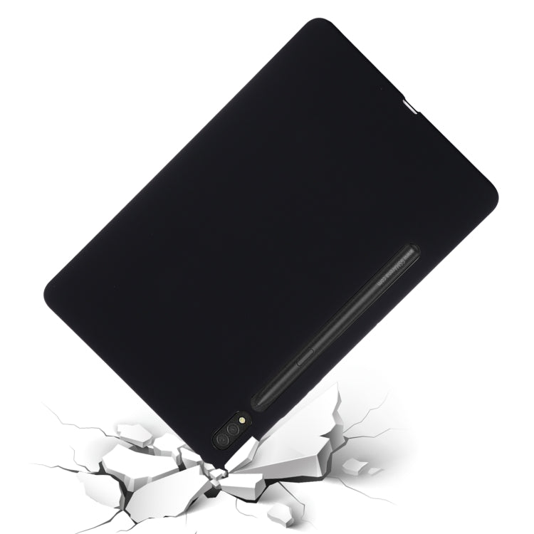 For Samsung Galaxy Tab S8 Ultra Pure Color Liquid Silicone Shockproof Tablet Case(Black) - Galaxy Tab S8 Ultra Cases by buy2fix | Online Shopping UK | buy2fix