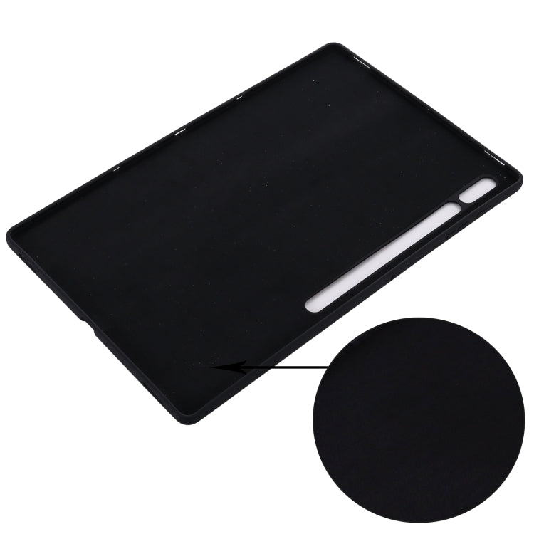 For Samsung Galaxy Tab S8 Ultra Pure Color Liquid Silicone Shockproof Tablet Case(Black) - Galaxy Tab S8 Ultra Cases by buy2fix | Online Shopping UK | buy2fix
