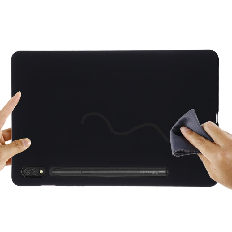 For Samsung Galaxy Tab S8 Ultra Pure Color Liquid Silicone Shockproof Tablet Case(Black) - Galaxy Tab S8 Ultra Cases by buy2fix | Online Shopping UK | buy2fix