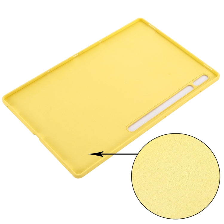 For Samsung Galaxy Tab S8 Ultra Pure Color Liquid Silicone Shockproof Tablet Case(Yellow) by buy2fix