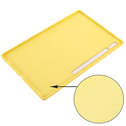 For Samsung Galaxy Tab S8 Ultra Pure Color Liquid Silicone Shockproof Tablet Case(Yellow) by buy2fix
