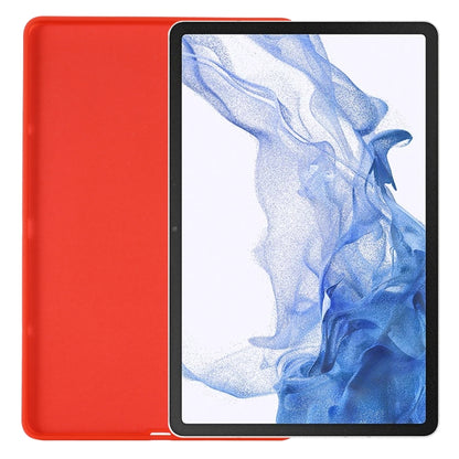 For Samsung Galaxy Tab S8 Ultra Pure Color Liquid Silicone Shockproof Tablet Case(Red) by buy2fix