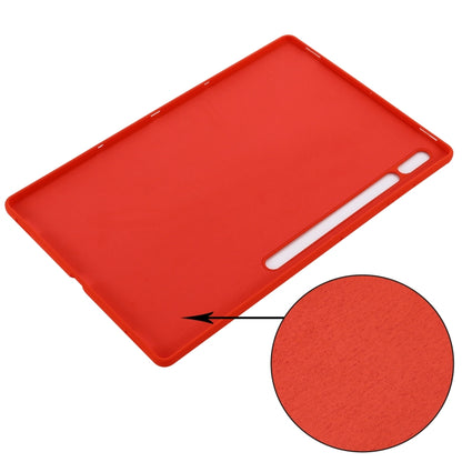 For Samsung Galaxy Tab S8 Ultra Pure Color Liquid Silicone Shockproof Tablet Case(Red) by buy2fix