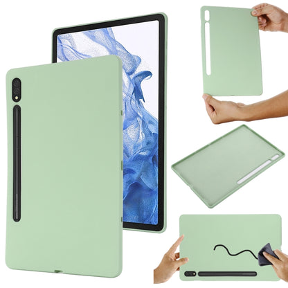 For Samsung Galaxy Tab S8 Ultra Pure Color Liquid Silicone Shockproof Tablet Case(Green) by buy2fix