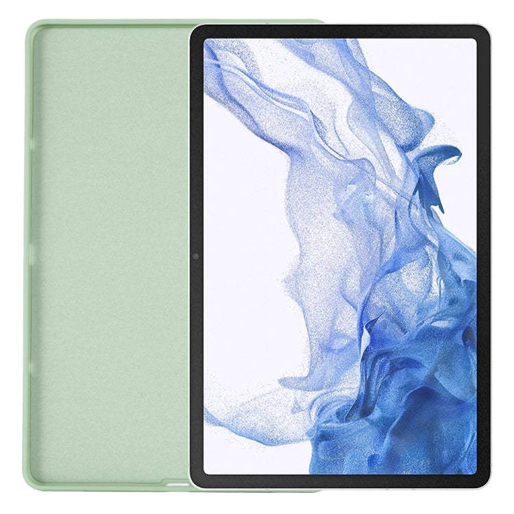 For Samsung Galaxy Tab S8 Ultra Pure Color Liquid Silicone Shockproof Tablet Case(Green) by buy2fix