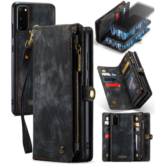 For Galaxy S20 CaseMe Detachable Multifunctional Horizontal Flip Leather Case, with Card Slot & Holder & Zipper Wallet & Photo Frame(Black) - Galaxy Phone Cases by CaseMe | Online Shopping UK | buy2fix
