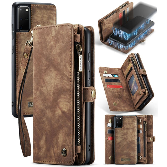 For Galaxy S20 Ultra CaseMe Detachable Multifunctional Horizontal Flip Leather Case, with Card Slot & Holder & Zipper Wallet & Photo Frame(Brown) - Galaxy Phone Cases by CaseMe | Online Shopping UK | buy2fix
