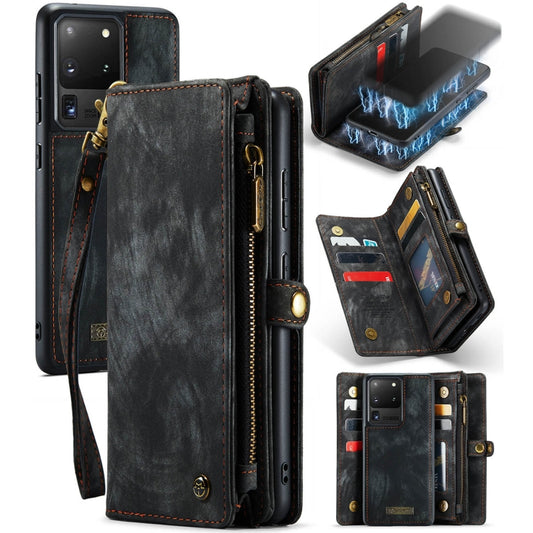 For Galaxy S20 Plus CaseMe Detachable Multifunctional Horizontal Flip Leather Case, with Card Slot & Holder & Zipper Wallet & Photo Frame(Black) - Galaxy Phone Cases by CaseMe | Online Shopping UK | buy2fix