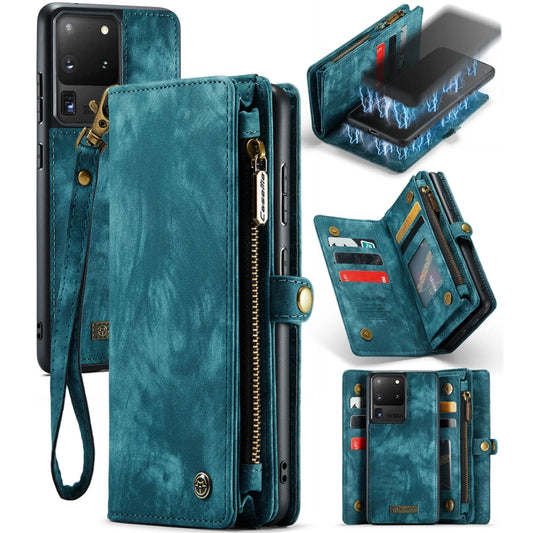 For Galaxy S20 Plus CaseMe Detachable Multifunctional Horizontal Flip Leather Case, with Card Slot & Holder & Zipper Wallet & Photo Frame(Green) - Galaxy Phone Cases by CaseMe | Online Shopping UK | buy2fix