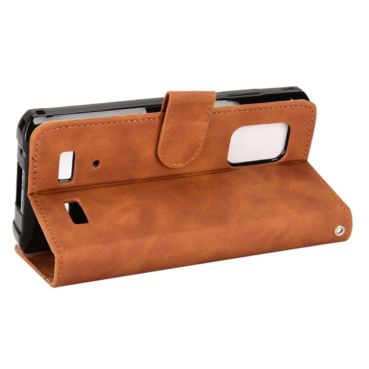 For Ulefone Armor X10 Skin Feel Magnetic Flip Leather Phone Case(Brown) by buy2fix
