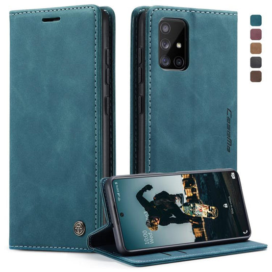 For Galaxy A71 CaseMe Multifunctional Horizontal Flip Leather Case, with Card Slot & Holder & Wallet(Blue) - Galaxy Phone Cases by CaseMe | Online Shopping UK | buy2fix