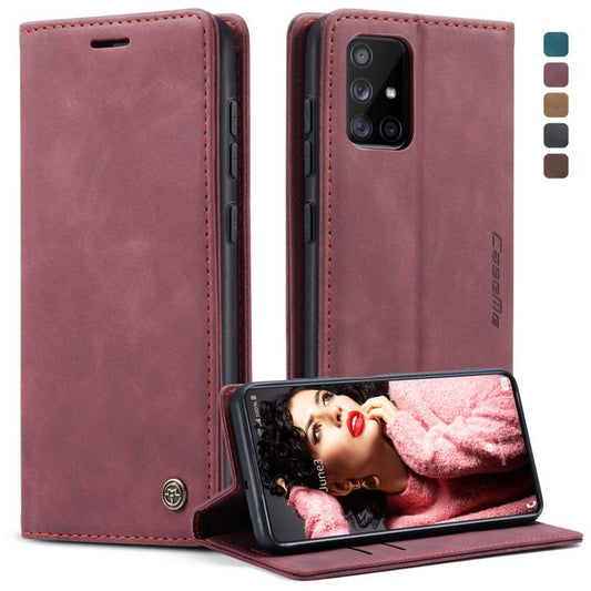 For Galaxy A71 CaseMe Multifunctional Horizontal Flip Leather Case, with Card Slot & Holder & Wallet(Wine Red) - Galaxy Phone Cases by CaseMe | Online Shopping UK | buy2fix