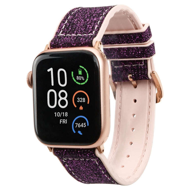 Glitter Starry Sky Watch Band For Apple Watch Ultra 49mm&Watch Ultra 2 49mm / Series 9&8&7 45mm / SE 3&SE 2&6&SE&5&4 44mm / 3&2&1 42mm(Dark Purple) by buy2fix
