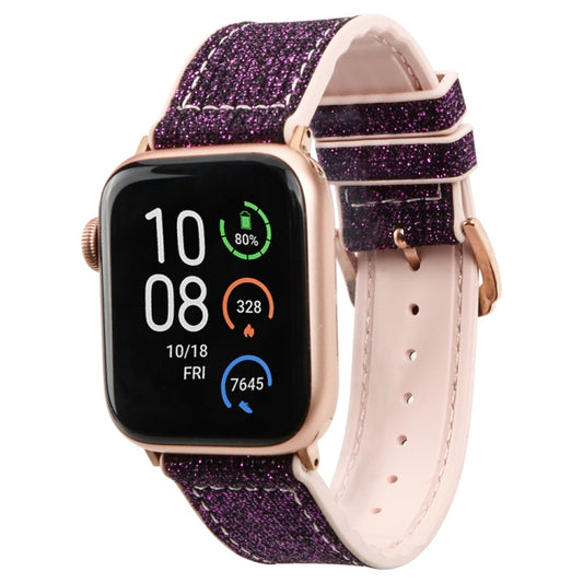 Glitter Starry Sky Watch Band For Apple Watch Ultra 49mm&Watch Ultra 2 49mm / Series 9&8&7 45mm / SE 3&SE 2&6&SE&5&4 44mm / 3&2&1 42mm(Dark Purple) by buy2fix