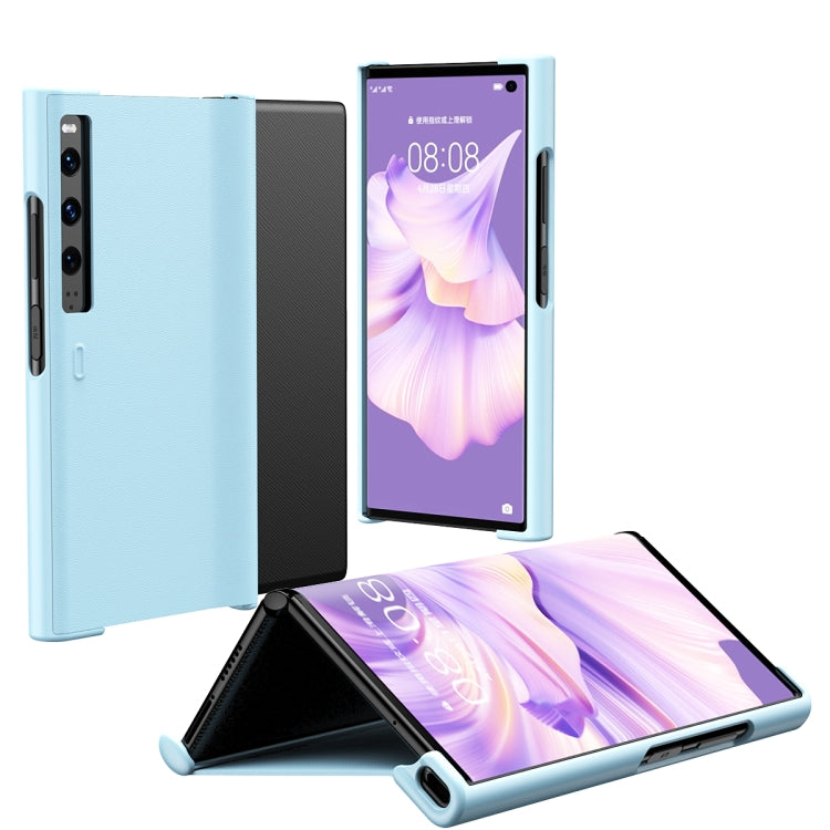 For Huawei Mate Xs 2 Leather Shockproof Phone Case With Holder(Blue) - Huawei Cases by buy2fix | Online Shopping UK | buy2fix